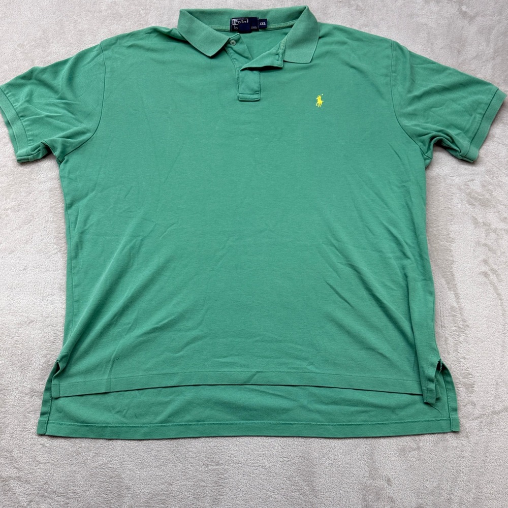 VTG‎ Polo Ralph Lauren Polo Shirt Mens XXL Green Short Sleeve Pony Logo Classic